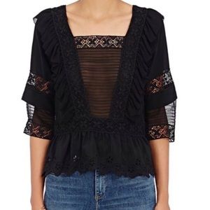 Ulla Johnson chiffon peplum Charlotte blouse